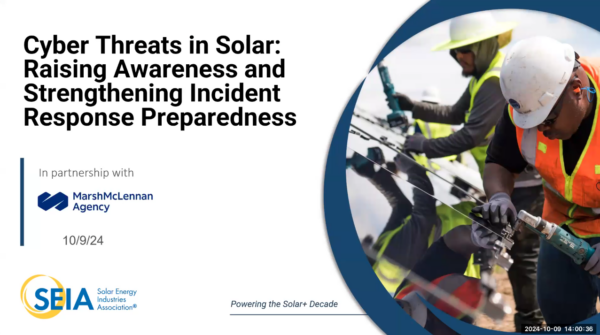 Cyber Threats in Solar: Raising Awareness and Strengthening Incident Response Preparedness Registration